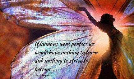 If humans were perfect, we would have nothing to learn and nothing to strive to become.. We are all Perfectly flawed.. ~April Peerless