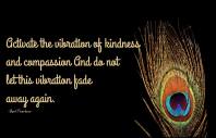 Activate the vibration of kindness and compassion And do not let the vibration fade away again. ~April Peerless