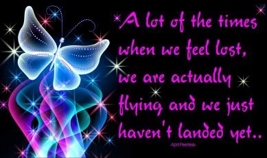 A lot of the times when we feel lost, we are actually flying and we just haven't landed yet. ~April Peerless