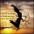 I am not as afraid of death as I am not to have lived. April Peerless