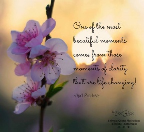 One of the most beautiful moments comes from those moments of clarity that are life changing! A.Peerless