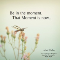 Be in the moment. That Moment is now.. April Peerless