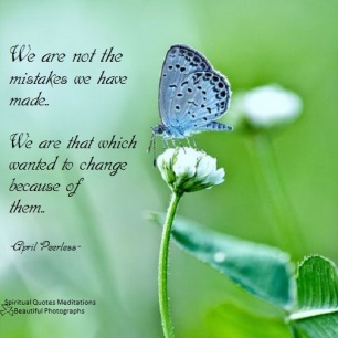 We are not the mistakes we have made. We are that which wanted to change because of them. April Peerless