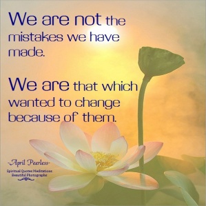 We are not the mistakes we have made.We are that which wanted to change because of them. April Peerless